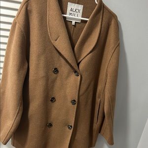 Alex Mill Brown Pea Coat Double-Breasted Classic